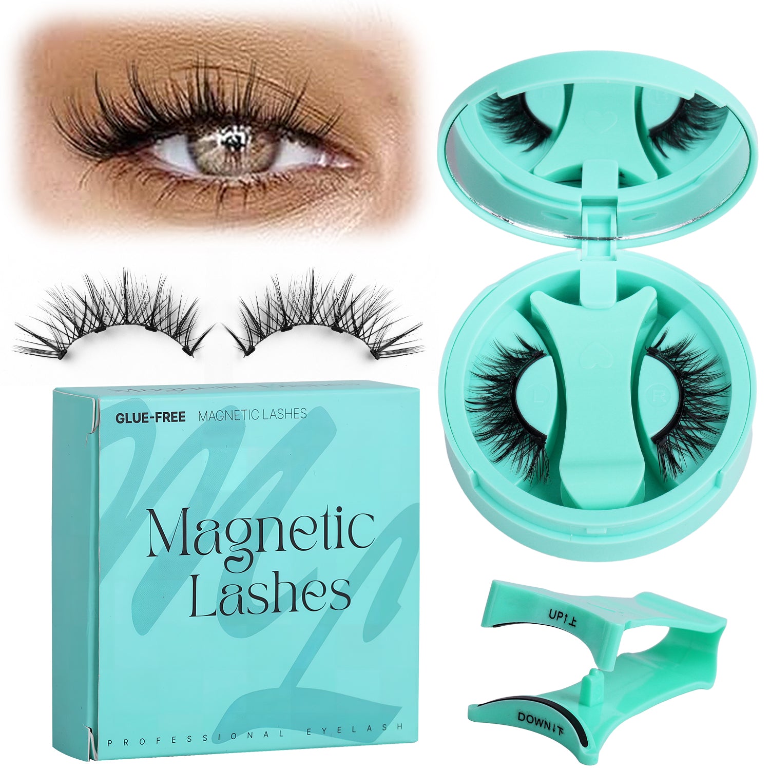 Magnetische Wimpern ZP02 Sanftes Cat-Eye, 1 Set