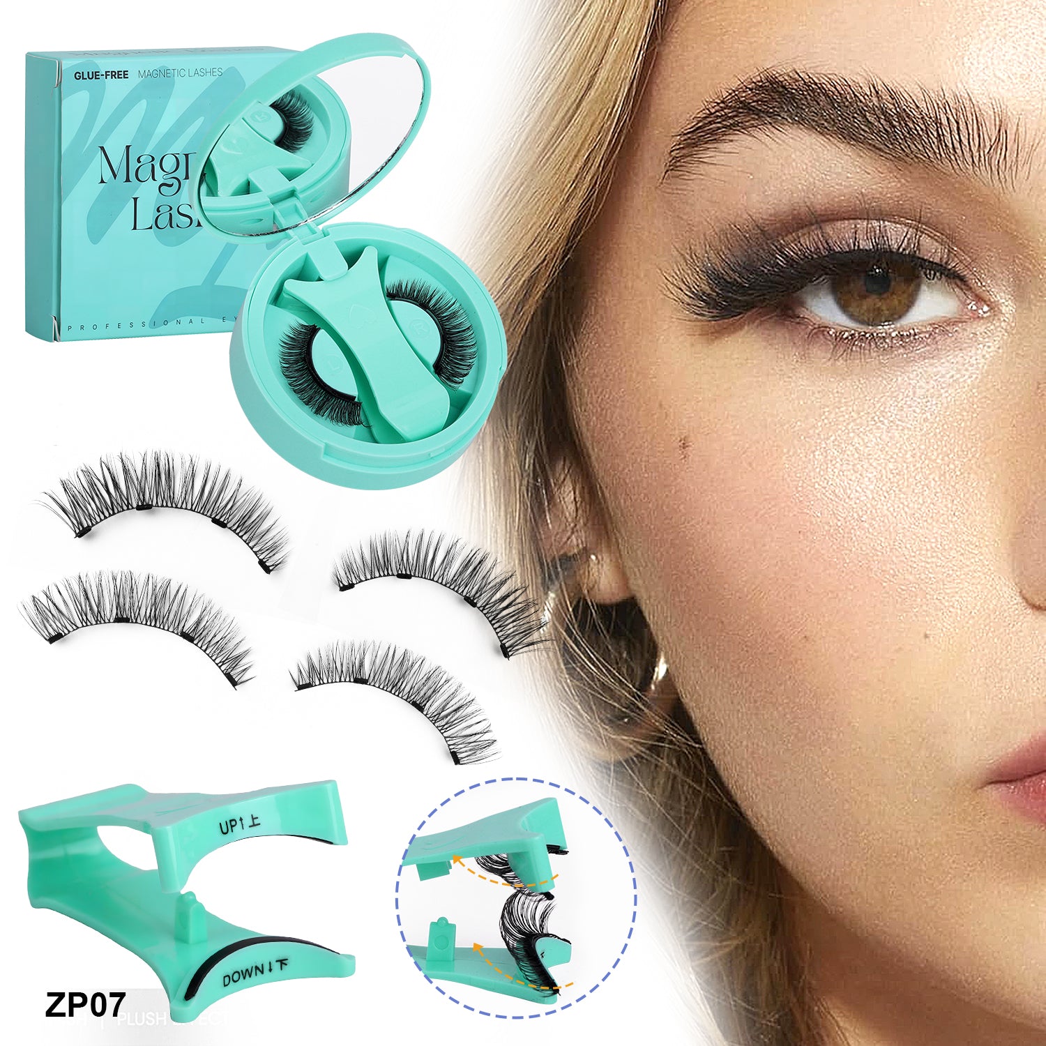 Magnetische Wimpern ZP07 Sanftes Volumen, 2 Sets